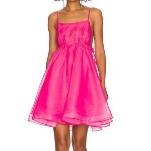 Selkie Pink Spaghetti Strap Mini Dress for Weddings